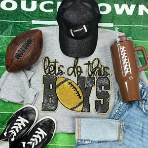 Let's Do This Boys Black/Gold Sequins Patch