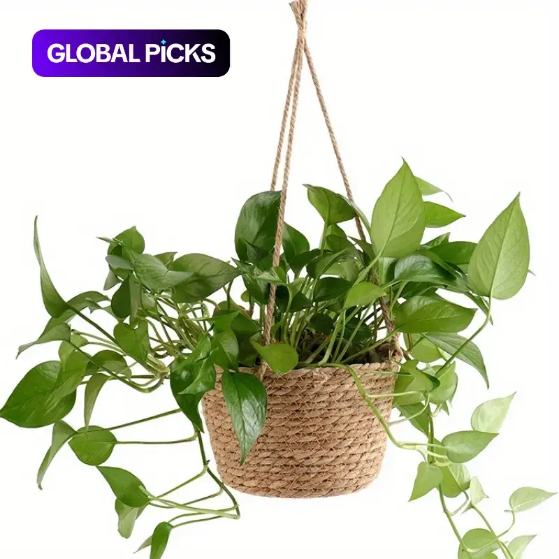 Garden Hanging Planter, Macrame Jute Rope Woven Plant Hanger, Indoor Outdoor Flower Pot Holder, Home Decor Accessories, Patio Hanging Planters #GLOBAL PICKS