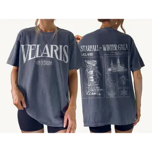 Fantasy Graphic Tee for Women, Vintage Inspired Oversized Shirt with Starry Moon Design, Bookish Aesthetic Top