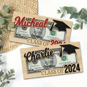 Personalized Graduation 2024 Money Holder Gift, Custom Gift for Grad Student, Gift for High School Senior, Custom Grad Name Cash Holder, Class of 2024