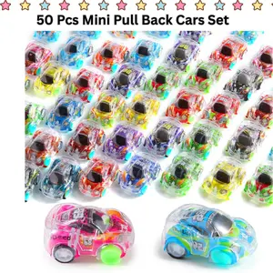 50 PCS Unisex Mini Pull-Back Car Toy Set, Classic Novelty Model Vehicles for Kids, Easter Basket Stuffers, Party Favors