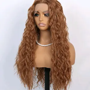 LeendaLuxe Hair Blend – Premium Synthetic Fiber Wig | 13x4 Lace Frontal | 200% Density | 28 Inch Deep Wave | Heat Resistant | Soft Natural Finish