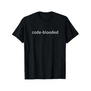 Funny Computer Programmer Programming Code-Blooded Joke T-Shirt, Men's and Women's Four Seasons Cotton Casual Round Neck Outdoor Short-sleeved T-shirt, Funny Thanksgiving T-shirt, Casual T Shirt, Slightly Elastic, 100% Cotton, S-XXXL