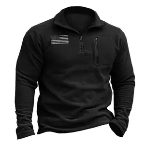 Mens Tactical Fleece Jacket Polar Soft Warm Quarter Zip Pullover B1V424 Menswear Hoodie