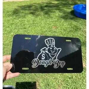 Dough Boy Custom Personalized Aluminum License Plate, 12"x6" Vehicle Plaque for Cars, Car Plate with 4 Holes for Installation, Truck Accessories