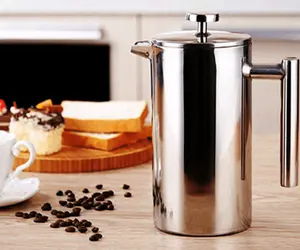 Double Stainless Steel Coffee Pot French Insulation Tea Maker