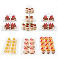 6Pcs Cupcake Stand White Plastic Cake Stand Desser