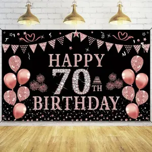 70th Birthday Party Decoration, Happy 70th Birthday Banner, Birthday Party Background, Party Supplies, Photography Supplies, Home Decor, Ornaments