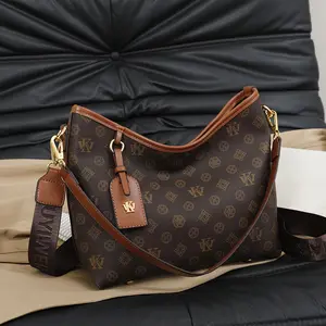 Vintage Monogram Hobo Bag for Women Multi Strap Large Capacity Designer Inspired Shoulder Bag Fashion Must Have Brown 31x11x25