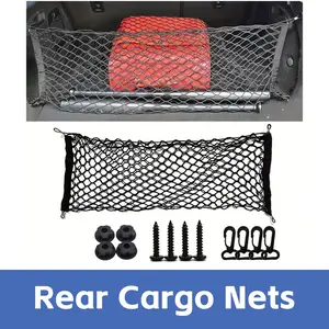 Adjustable Suv Rear Cargo Net, Universal Car Trunk Storage Organizer, Durable Mesh Design, Easy Installation, Fits Most Vehicles
