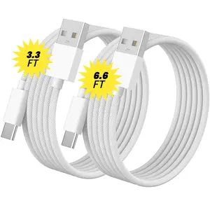 New Charging Line for iPhone 16/15, Nylon Braided Durable USB-A to USB-C (Type-C) Data Cable, 100cm & 200cm, Compatible with iPhone 15/16 Pro/max/plus, iPad