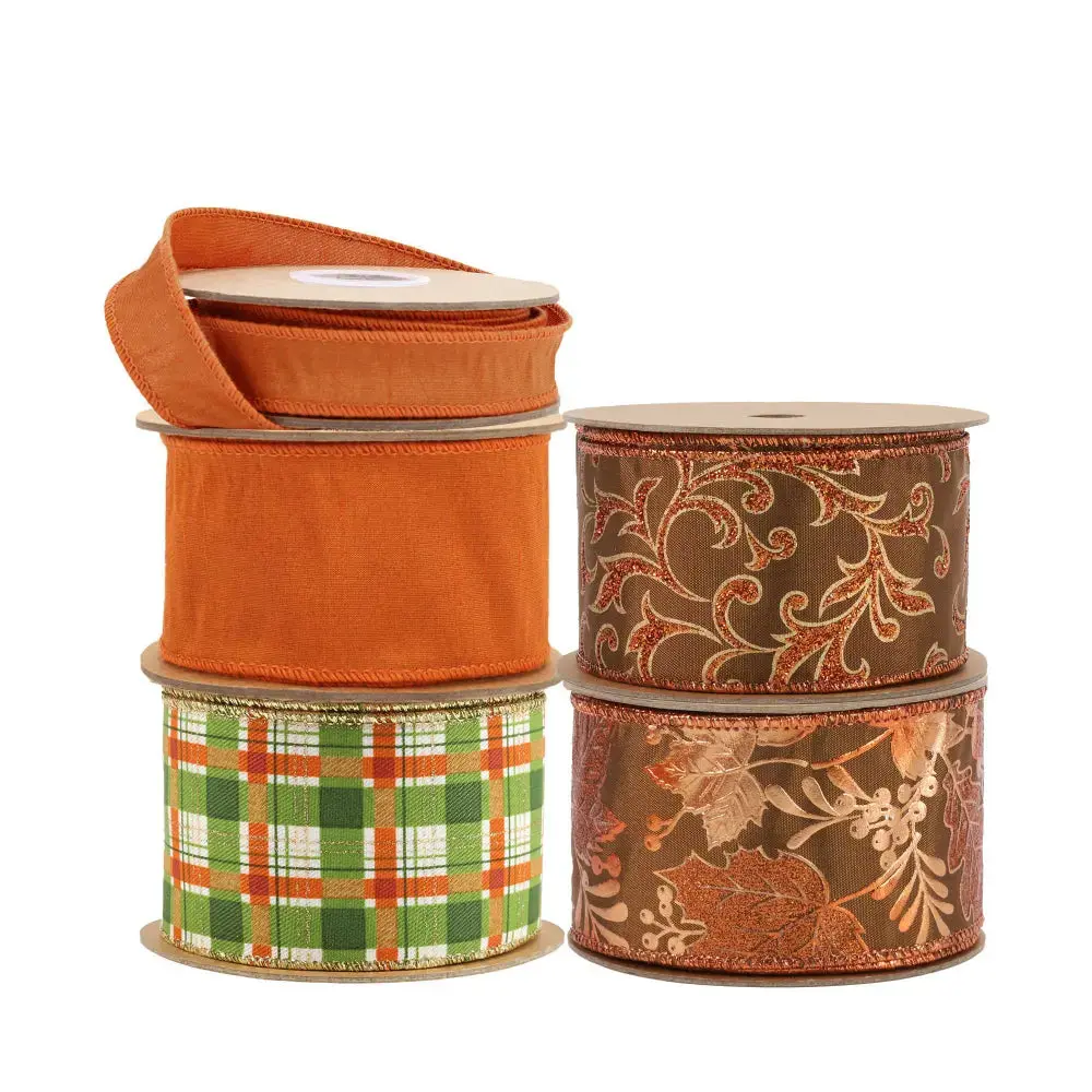 Harvest Ribbon Set 04 – 5 Rolls Craft DIY Deal Bundle