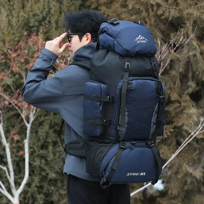 New outdoor 90L large-capacity mountaineering bag, lightweight waterproof  backpack, men's leisure hiking and camping bag - TikTok Shop