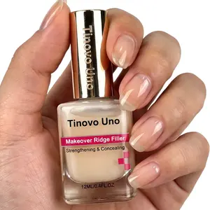 Tinovo Uno New Arrival 12ml Makeover Ridge Filler Calcium Nail Hardener, Quick Natural Air Drying, Smooth Nail Strengthener , Strengthens Soft, Weak,Broken and Thin Nails, Nail Care Serum Oil, Gentle Nail Polish Gel, Non-Toxic Formula.Perfect Holiday Gift
