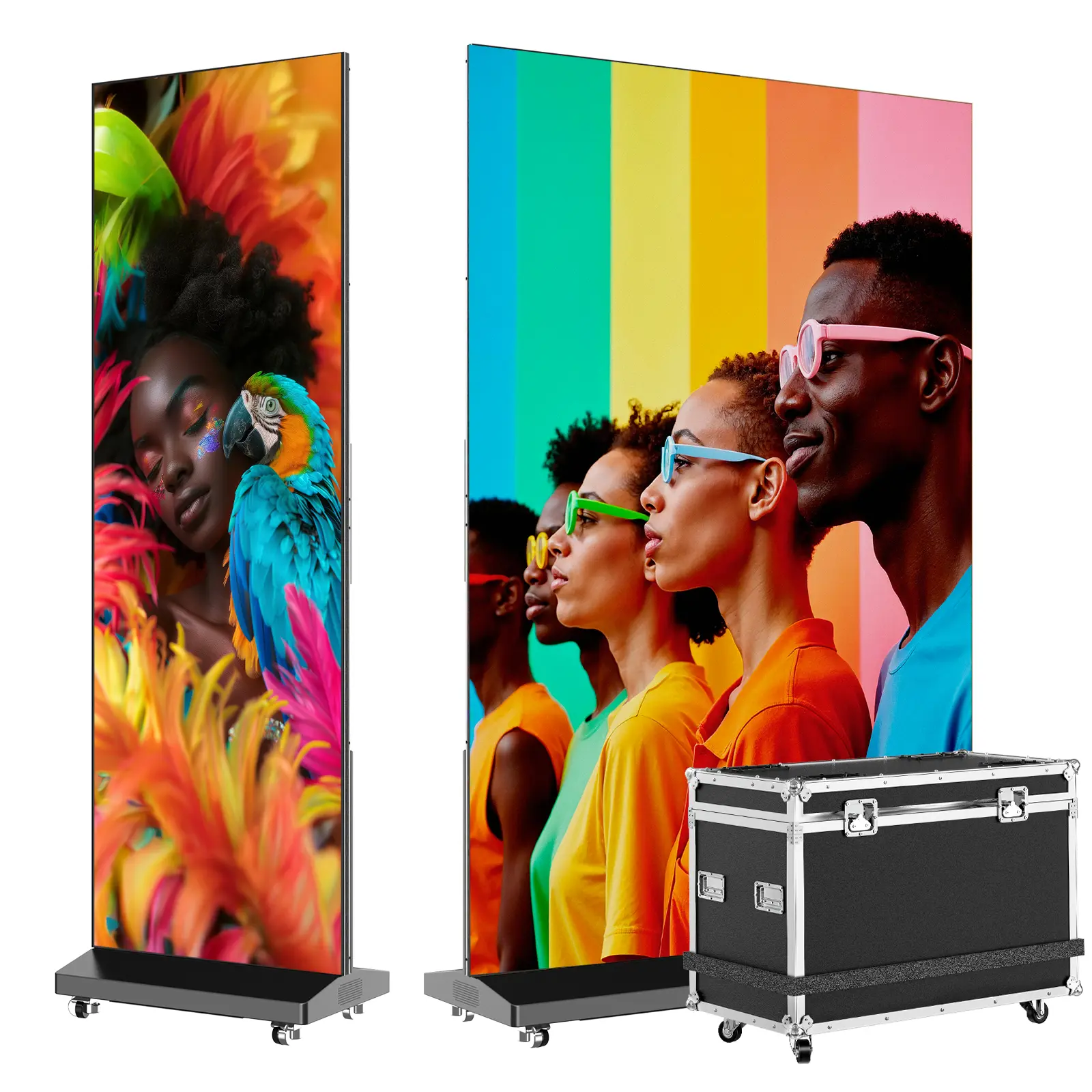 MWE P1.86 LED Display Screen Foldable Large Spliceable  with Shockproof Flight Case, Plug & Play USB/HDMI, WiFi Control, Up to 6-Screen Splicing, Audio Support, Auto-Loop Playback, LED Poster Display, Easy Setup & Transport for Events, Businesses