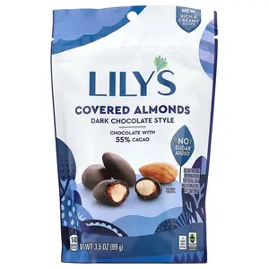 Lily's Sweets Covered Almonds, Dark Chocolate Style, 3.5 oz (99 g)