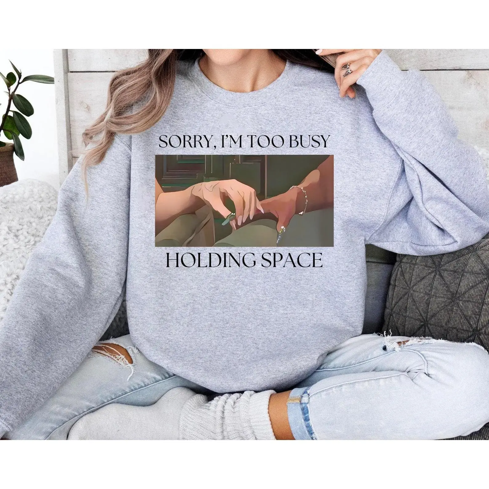 Wicked Holding Space Sweatshirt, Sorry Im Too Busy Finger Hold Defying Gravity Sweatshirt Wicked Movie Shirt Wicked The Musical Movie Shirt