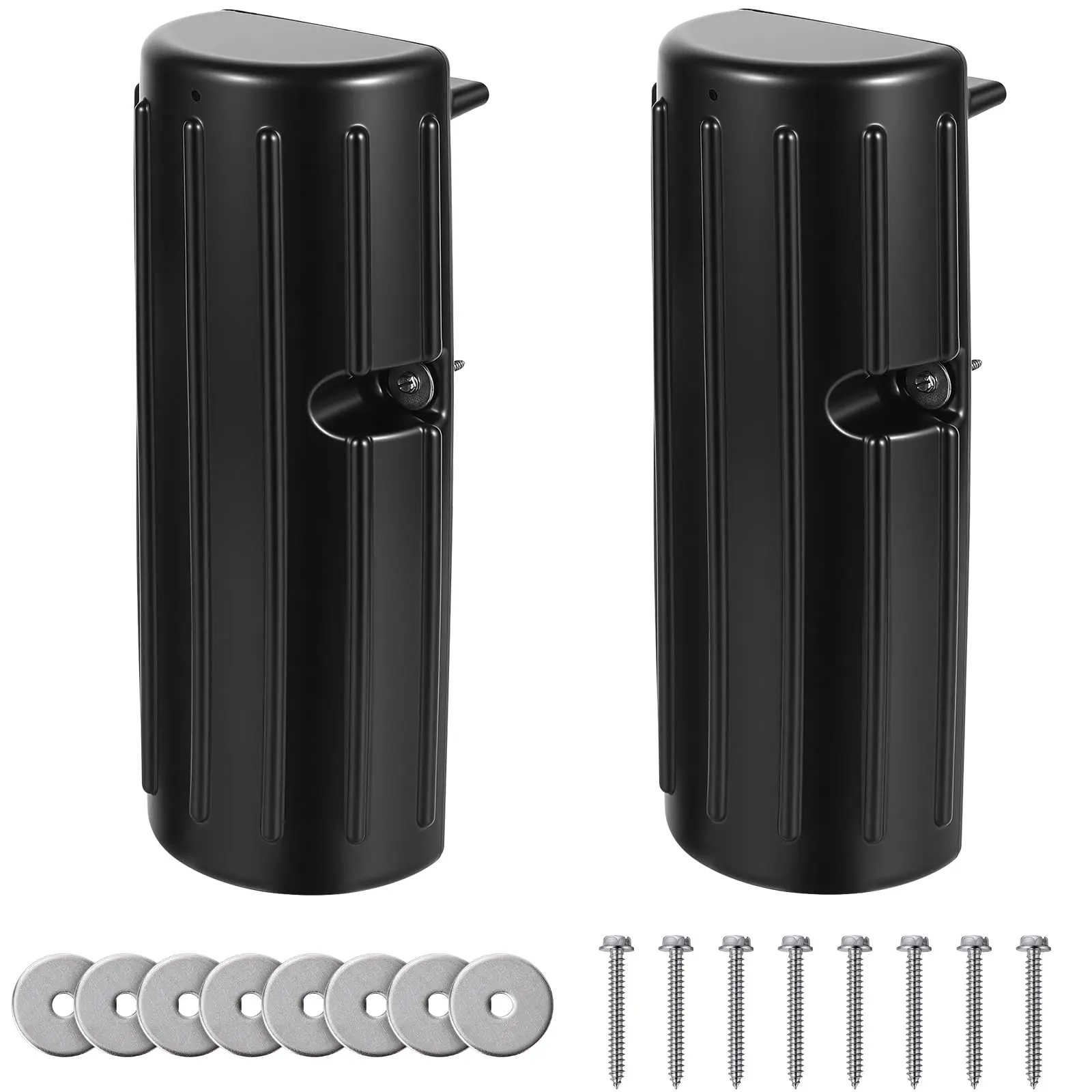 Marine Grade Boat Dock Bumpers with 304 Stainless Steel Screws, Heavy Duty Rotomolded PVC Dock Edge Guards for Saltwater & Freshwater, UV Resistant Boat Bumper Strips for Marina & Pier Protection, 2 Pack Impact Absorption Shield, White/Black