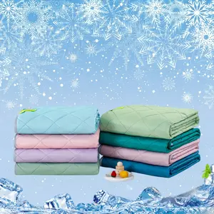 Solid Color Double Sided Cooling Blanket, 1 Count Lightweight Breathable Soft Cooling Blanket, Comfy Bedding for Home Office Travel, Lightweight Throw Blanket, Summer Cool Blanket
