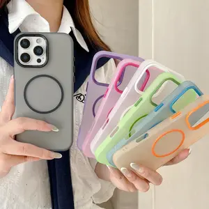 Matte Ice Fog Magnetic Phone Case Cover for iPhone 13/14/15/16/17 Pro/pro Max/plus, Wireless Charging Support, Special Practical Design