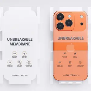 Mobile MEM High-Quality 999D Hydrogel Screen Protector for Apple iPhone 17 Pro Max/17 Pro Full Coverage Soft HD Clear Back Cover with Lens Protection Anti-Scratch TPU Film