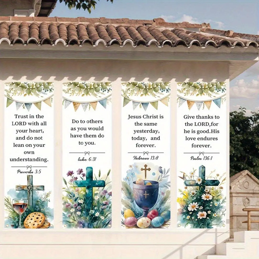 Easter Theme Backdrop Banner, Easter Church Banner, Suitable for Church Sanctuary Walls, Celebrations, Gifts, and Home Wall Decorations