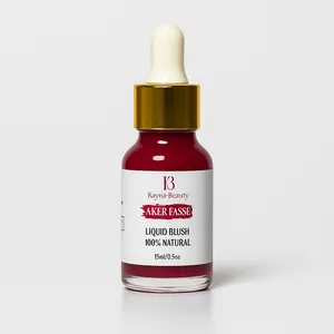 Liquid Blush Aker Fassi Natural Lip&Cheek Stain -100%Vegan Red Stain with natural poppy flower and pomegranate bark powder, Makeup Moisturizing