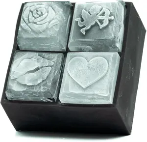 Siligrams Love Ice Cube Mold Tray - 1.75" Custom Personalized Monogram Designer Reusable Silicone Ice Trays for Whiskey & Cocktails - Durable & Food Safe