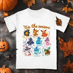 Eeveevolutions Halloween T-Shirt, Cute Spooky Tee, Fashion Cotton, Full Colors, Full Sizes, For Men, For Women