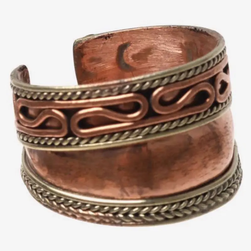Anillo de cobre ajustable ancho