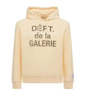 Gallery Dept. x Lanvin Logo Washed Cotton Relaxed Hoodie Beige Size XL