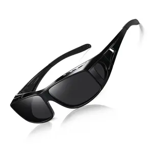 RMMEEY Fit Over Glasses Sunglasses for Women & Men Polarized UV400 Protection Blue Lenses TR90 Frame TAC Lens Prescription Compatible Sun Glasses