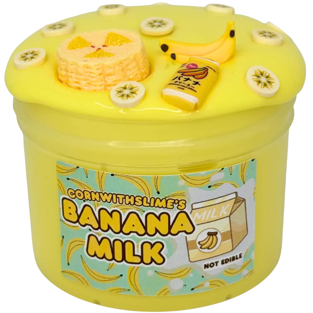 Banana Milk (no charms) 8oz Slime Thick & Glossy Texture Scented