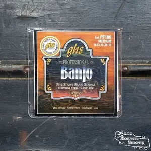 GHS PF180 STAINLESS STEEL 5-STRING - Stainless Steel Medium Banjo Strings