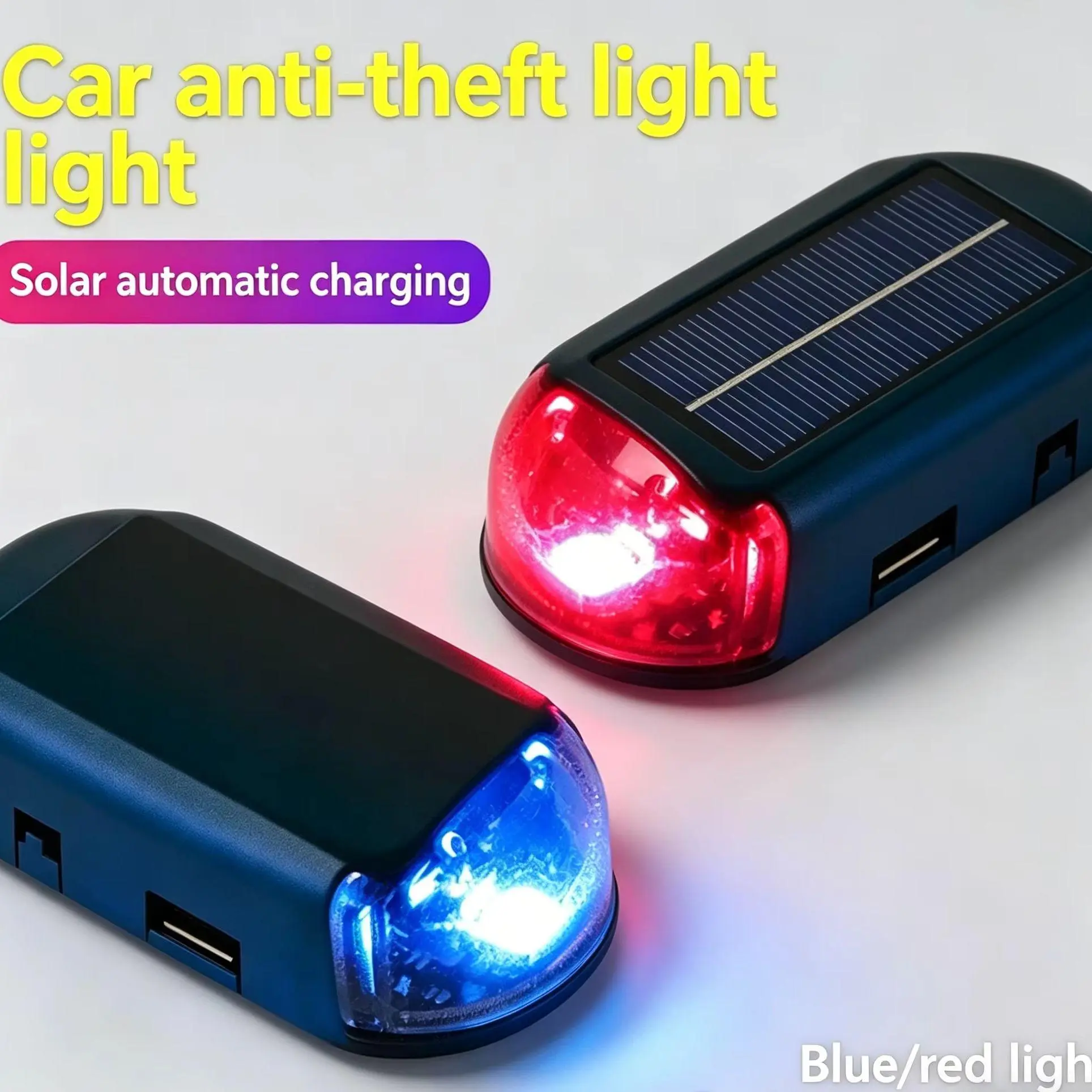 New Solar Powered Car Fake Security Light Simulated Dummy Alarm Wireless LED Flashing Lamp Anti Theft Warning Caution Light