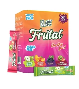 Arbol Frutal Powdered Drink Mix Variety Pack: Green Apple, Mango Peach, Grape, and Kiwi Strawberry (30 Stick Packs) - Frutal On-The-Go!