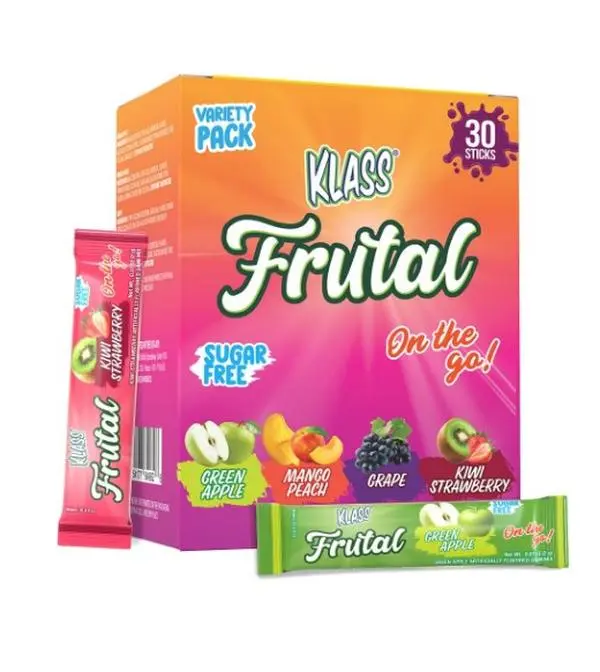 Arbol Frutal Powdered Drink Mix Variety Pack: Green Apple, Mango Peach, Grape, and Kiwi Strawberry (30 Stick Packs) - Frutal On-The-Go!