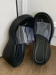 Transparent One-Strap High Heel Slippers, Essential for Dates, Commuting Eva Material, Women's Fashion Footwear Footwear Strap Slides, High Heel Sandals