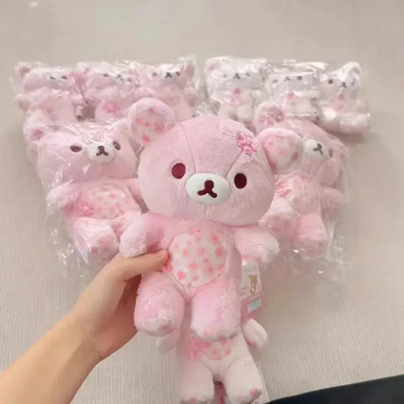 Sakura Floral Bear Plush Toy Soft Stuffed Cuddly Sleeping Hug Pillow Home Decoration Birthday Gift For Adult Women