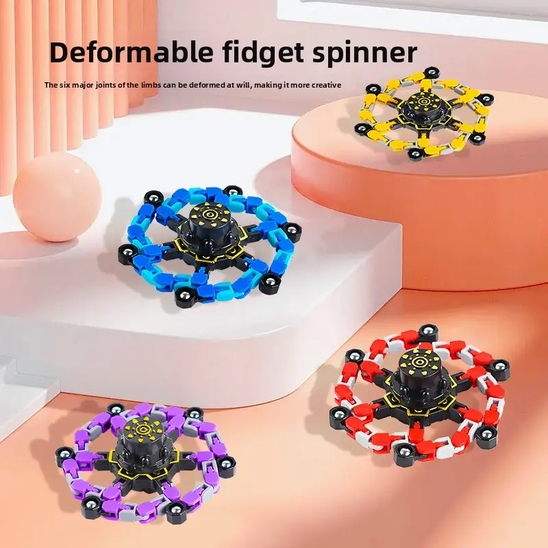 Fingertip mechanical gyroscope deformable night light puzzle rotating decompression children's creative toy