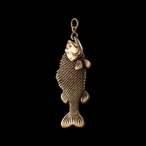 Bass Fidget Pendant, Articulated Fish Metal Keychain EDC Gift for Men