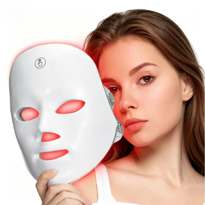 7 Color LED Face Mask - Cordless LED Light Therapy Skin Care Device, Rechargeable Battery, Photon Facial Light Therapy, Anti-Aging, Anti-Wrinkles, Face Lift, Daily Facial Beauty Tool, Ideal Gift for Women, Sohochic