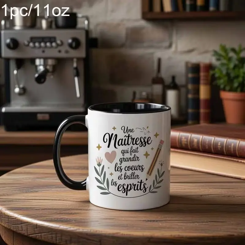 1pc Novelty Teacher Appreciation Quote Design Mug, Coffee Cup, Juice Cup, 11oz, Fun Gift