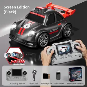 Smart RC car toy with camera, FPV remote control car with real-time video on controller screen, multiple interactive modes, front and top sensor detection, automatic escape mode when hand approaches, for indoor and outdoor play, parent-child fun, suitable