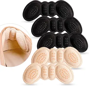 Heel Pads for Shoes (5 Pairs) – Non-Slip Heel Grips for Women, Blister Prevention & Comfort Pads for High Heels, Boots & Dress Shoes ( Black)