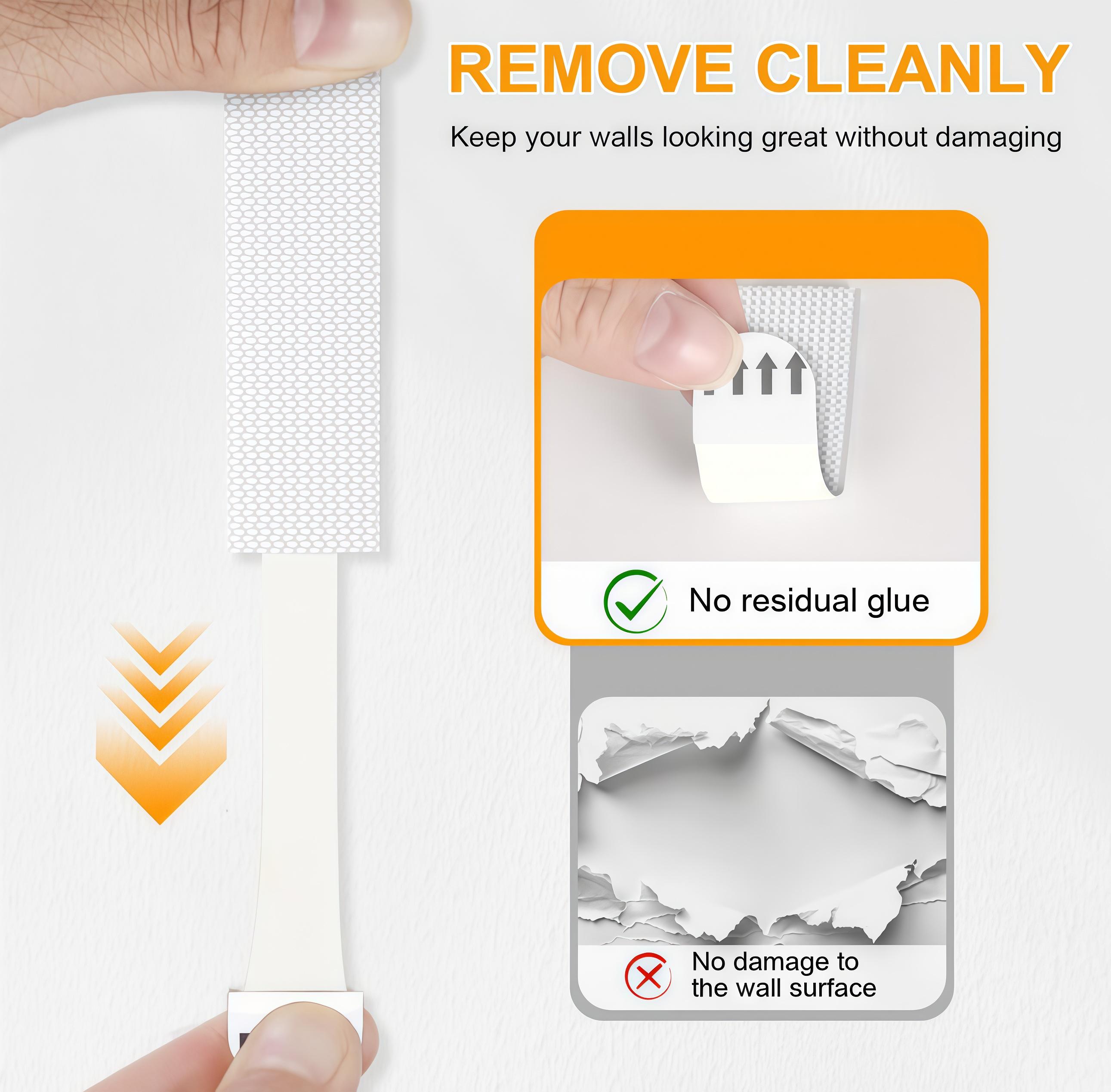 Double-sided Wall-mounted Adhesive Tape 12 Pairs Heavy Duty Velcro Strips for Damage-free Frame Hanging Home Decor Essentials for Christmas Halloween Acoustic Wood Slat Wall Panels Black Antique White Glazed Ceramic Tiles Decorative PVC 3D Wall Panels