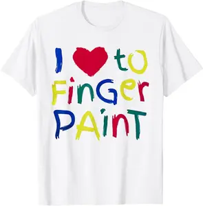 I Heart Love To Finger Paint I'm Paint Cute Couple Valentine T-Shirt Cotton Short Sleeve Shirt Casual Tee streetwear