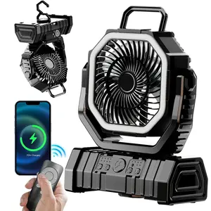 20000mAh Portable LED Camping Fan and Light with Remote Control - USB Charging, Long Battery Life, Adjustable Hanging Design, Suitable for Outdoor Camping, Fishing, and Hiking, Camping Accessories,ventilador recargable