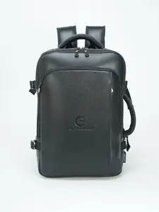 GENMARKS Large Travel Backpack Expandable Airplane Approved Weekender Bag with USB Charging Port TSA 17.3inch Laptop Bag Daypack for Flight 40L, Black