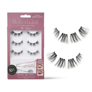 FlutterHabit Ready. Set. Flutter The Wink Cluster Lashes Kit DIY Lash Extensions Natural Look False Eyelashes with Adhesive Lash Glue & Applicator for Easy Application, Long Wear Underlash Application